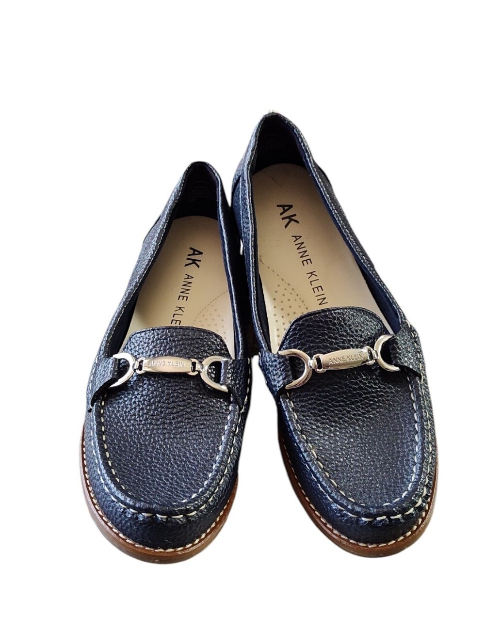Anne Klein iflex “Aknina” Navy Blue Textured Loafers Size 7